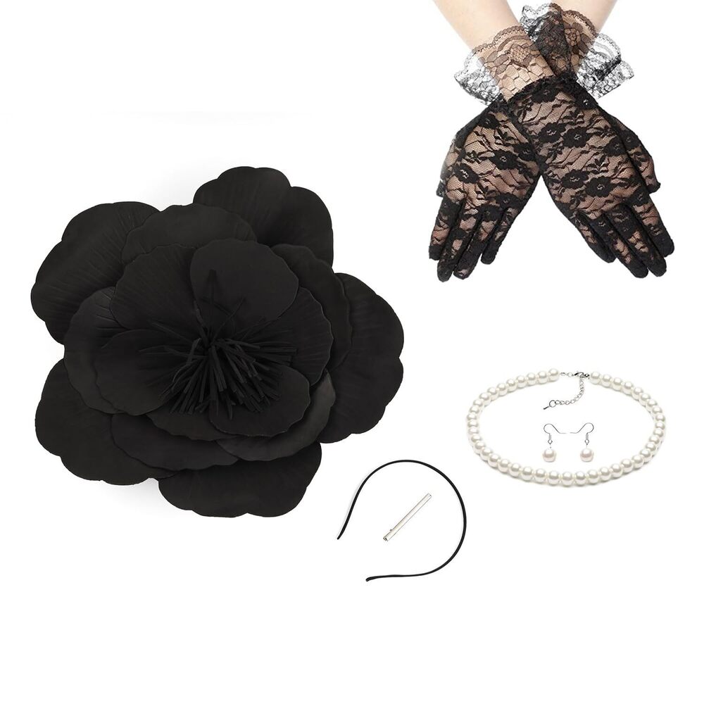 6393 4 Pack Large Flower Fascinators Hat For Women Headband Tea Party